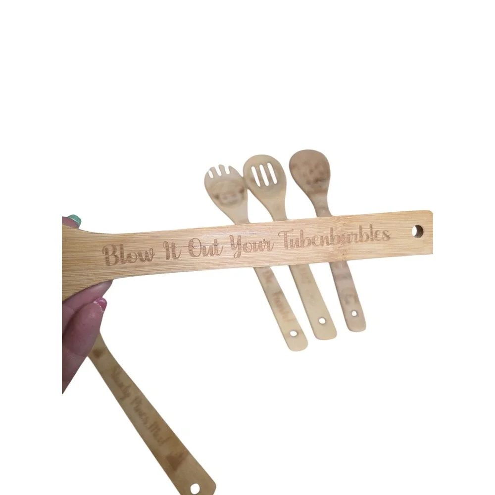 Golden Girls‎ Bamboo Kitchen Cooking Spoon Set 6 Utensils